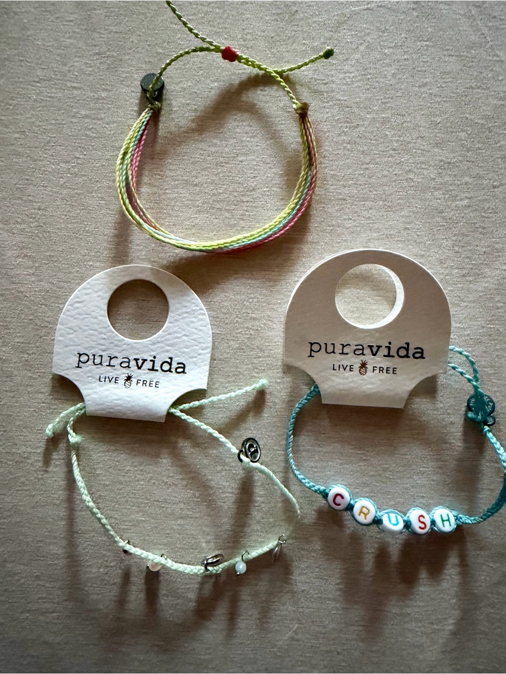 Pura Vida Pastel Bracelet Trio - Mint, Sky Blue, Pastel Pink/Yellow